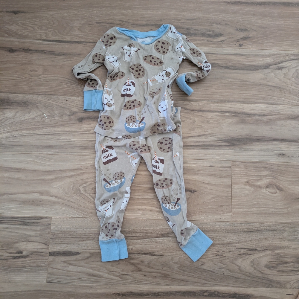 Cute Cookie and Milk Pajama Set